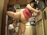 BBW Japanese Housewife Fucked In The Kitchen