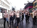 Icelandic nipple activists showing their tits on the street