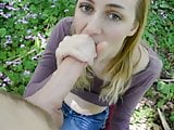 Blonde Teen Blowjob in the woods