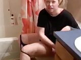 Blonde funny pissing on Periscope